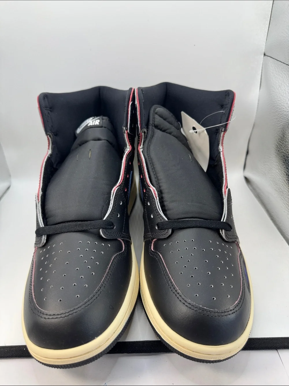Nike Black and White Sneaker Interior with Size Tag